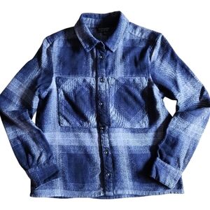 Topshop Blue Plaid Button-Down Shirt